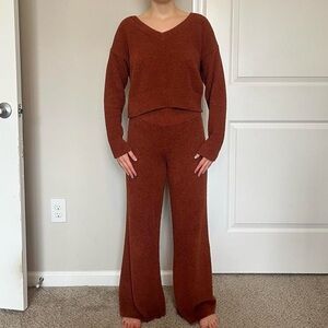 Skims Dupe Burnt Orange Pajama Set